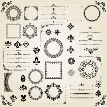 Vintage Set of Elements Stock Illustration