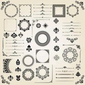 Vintage Set of Elements Stock Illustration