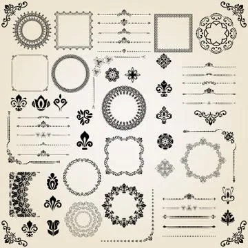 Vintage Set of Elements Stock Illustration