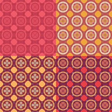 Vintage set elements for seamless vector patterns Stock Illustration