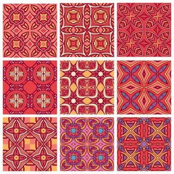 Vintage set elements for seamless vector patterns Illustrazione stock