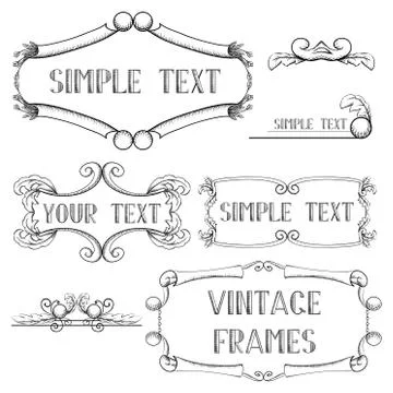 Vintage set of frames イラスト素材