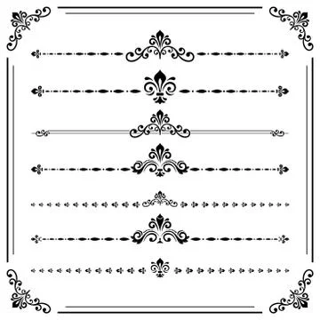 Vintage Set of Horizontal Elements イラスト素材