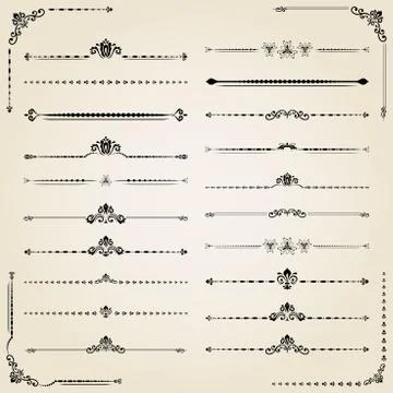 Vintage Set of Horizontal Elements イラスト素材