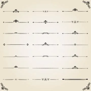 Vintage Set of Horizontal Elements Stock Illustration