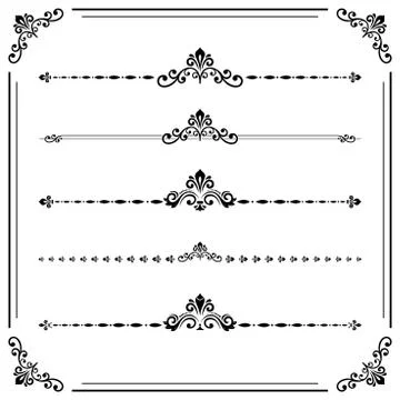 Vintage Set of Horizontal Elements Stock Illustration