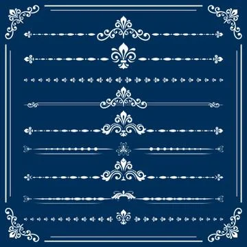 Vintage Set of Horizontal Elements Stock Illustration