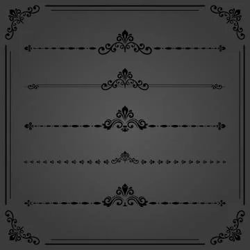 Vintage Set of Horizontal Elements イラスト素材