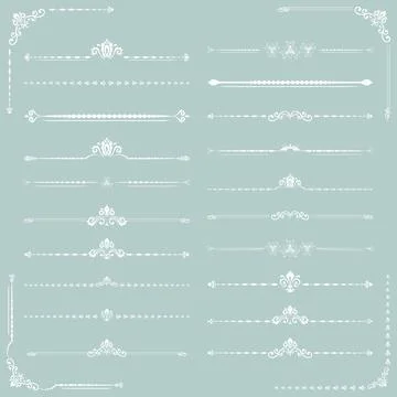 Vintage Set of Horizontal Elements 스톡 일러스트