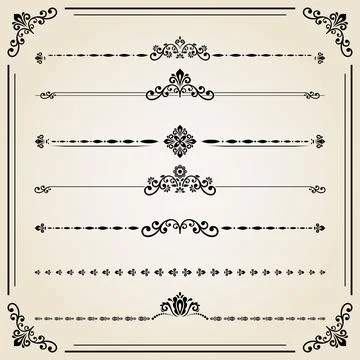 Vintage Set of Horizontal Elements イラスト素材