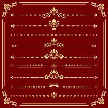 Vintage Set of Horizontal Elements Stock Illustration