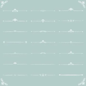 Vintage Set of Horizontal Elements 스톡 일러스트