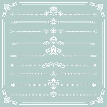 Vintage Set of Horizontal Elements Stock Illustration