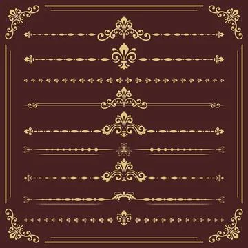 Vintage Set of Horizontal Elements イラスト素材