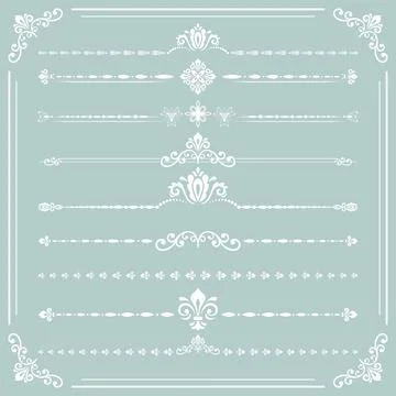 Vintage Set of Horizontal Elements Stock Illustration