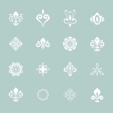 Vintage Set of Horizontal, Square and Round Elements イラスト素材