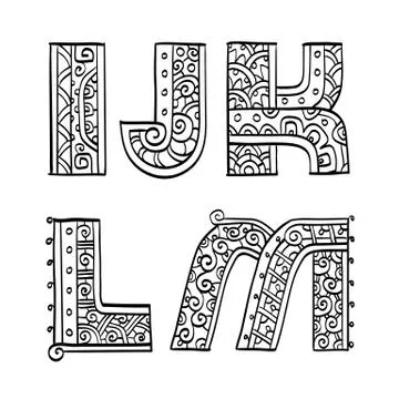 Vintage set of initial letters. Stock Illustration
