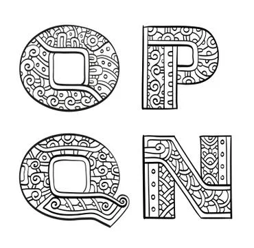 Vintage set of initial letters Stock Illustration