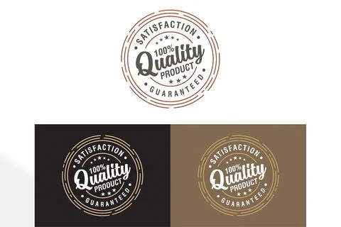 Vintage set of label design satisfaction 100 percent quality product guarante Stock Illustration