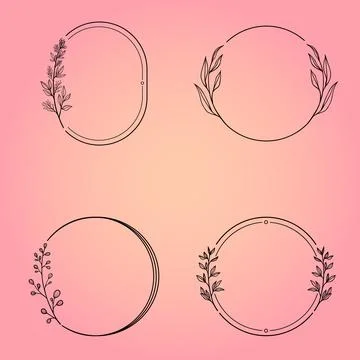Vintage set loral elements for design monograms. Stock Illustration