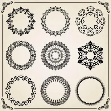 Vintage Set of Round Elements イラスト素材