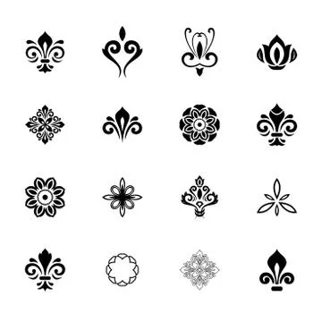 Vintage Set of Round Elements Stock Illustration