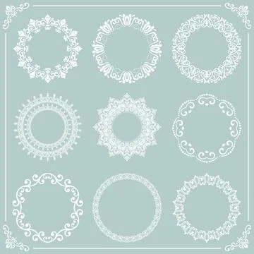 Vintage Set of Round Elements イラスト素材