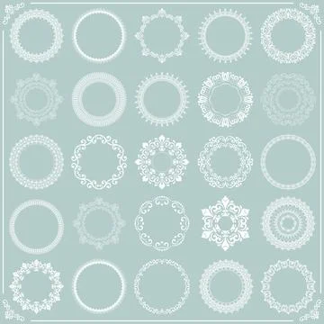 Vintage Set of Round Elements Stock Illustration