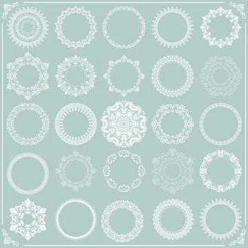 Vintage Set of Round Elements Stock Illustration