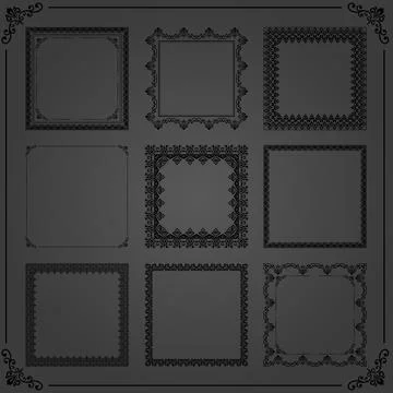 Vintage Set of Square Elements Stock Illustration