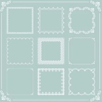 Vintage Set of Square Elements Stock Illustration