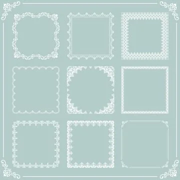 Vintage Set of Square Elements Stockillustratie