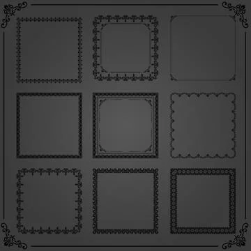 Vintage Set of Square Elements 库存插图