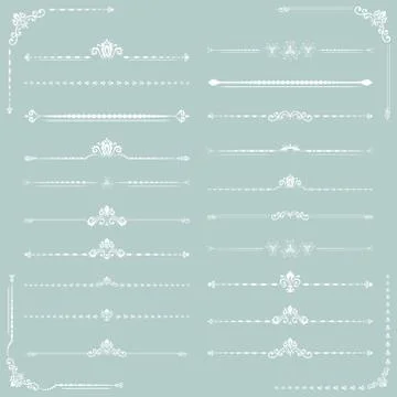 Vintage Set of Vector Horizontal Elements イラスト素材