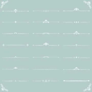 Vintage Set of Vector Horizontal Elements 스톡 일러스트