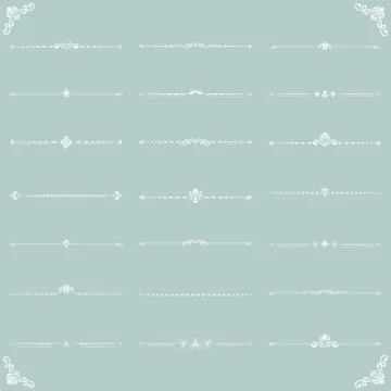 Vintage Set of Vector Horizontal Elements イラスト素材