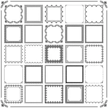 Vintage Set of Vector Square Elements Illustrazione stock