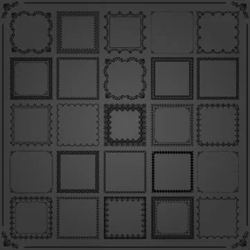 Vintage Set of Vector Square Elements Stock Illustration