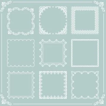 Vintage Set of Vector Square Elements Stock Illustration