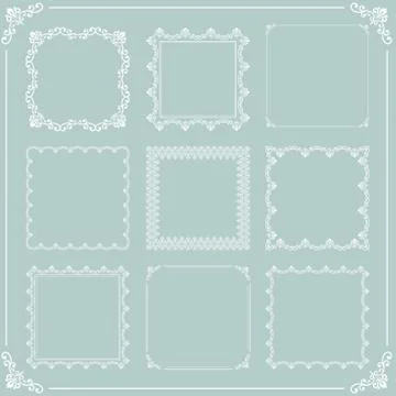 Vintage Set of Vector Square Elements Stock Illustration