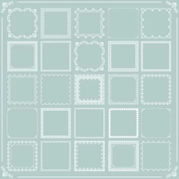 Vintage Set of Vector Square Elements Illustrazione stock