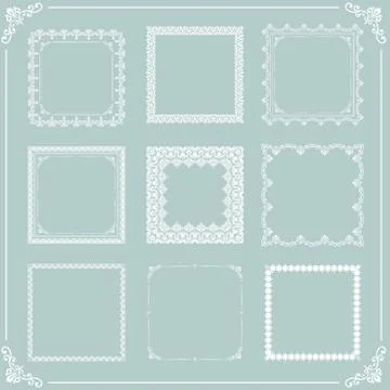 Vintage Set of Vector Square Elements Stock Illustration