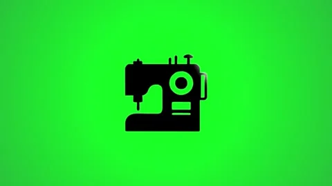 Vintage sewing machine animation on green screen background Stock Footage 346496345