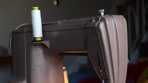 Vintage Sewing Machine Back Video stock 153486909