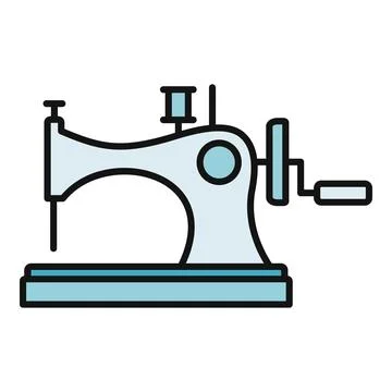 Vintage sewing machine icon representing tailoring craft hobby Illustrazione stock