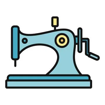 Vintage sewing machine icon representing crafting and tailoring Illustrazione stock