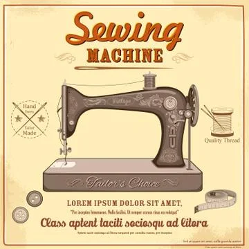 Vintage sewing machine Stock Illustration