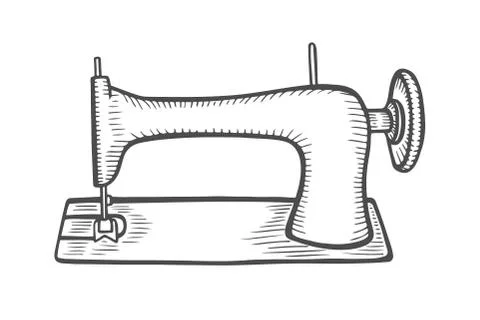 Vintage sewing machine Stock Illustration