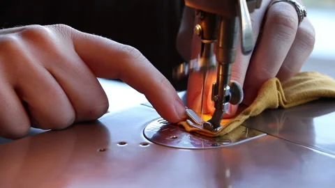 Vintage Sewing Machine Needle Close Up 02 Video stock 153486822