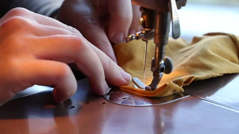 Vintage Sewing Machine Needle Close Up 01 Stock Footage 153486829